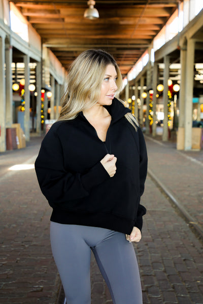 1/4 Zip Pullover | Black