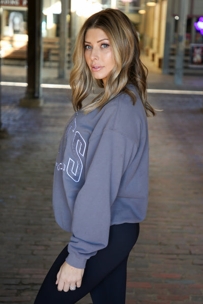 Varsity Crewneck | Slate Grey