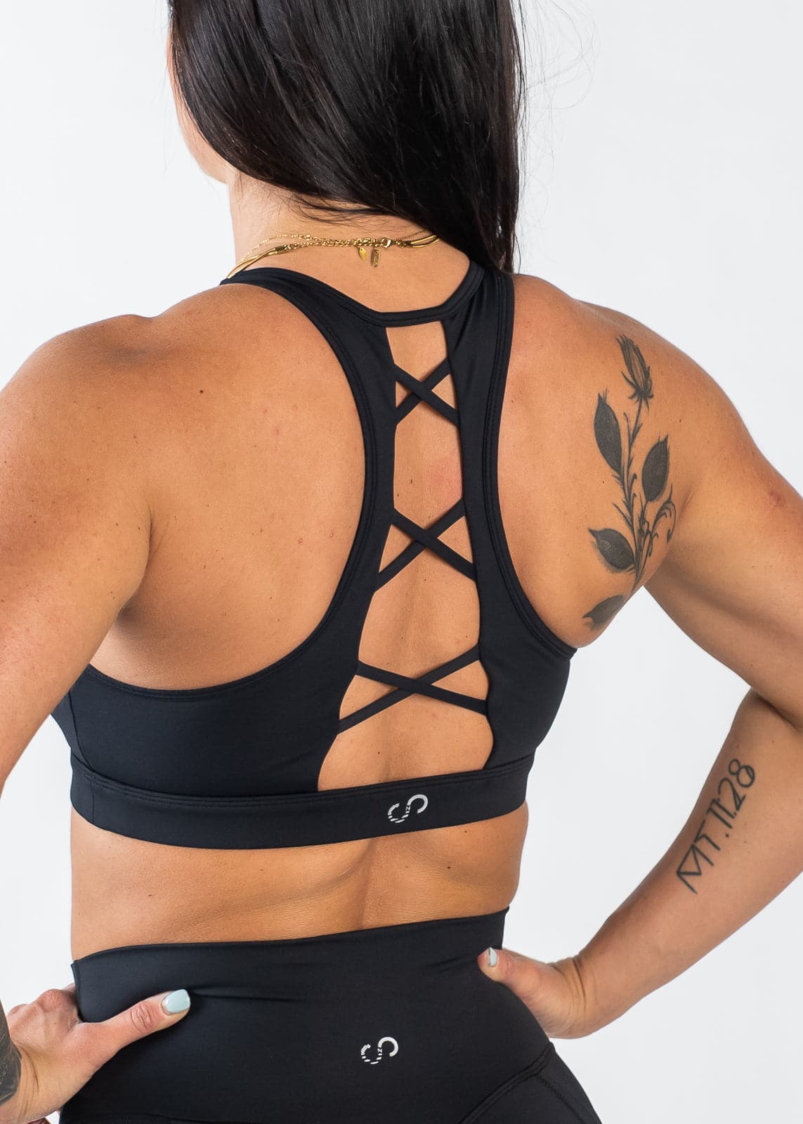 Lace back shop sports bra