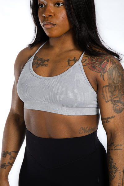 Sculpt Seamless Minimal Bra |  Grey Camo