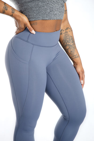 Executive Leggings With Pockets & Scrunch | Ocean Blue