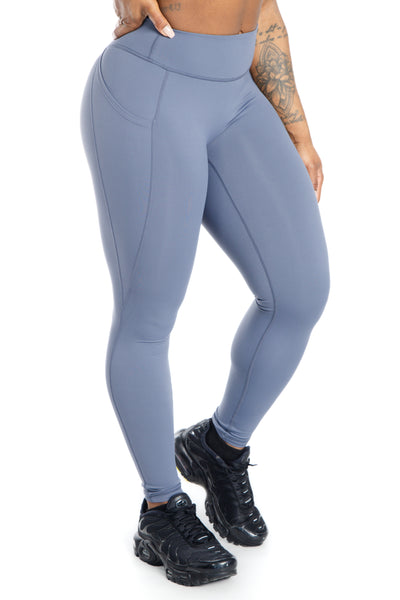 Executive Leggings With Pockets & Scrunch | Ocean Blue