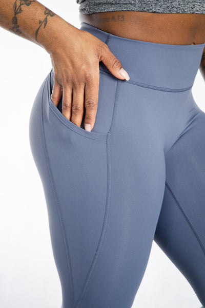 Executive Leggings With Pockets & Scrunch | Ocean Blue