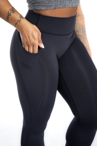 Executive Leggings With Pockets & Scrunch | Black