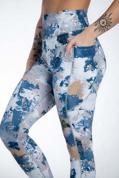 Empowered Leggings With Pockets | Blue/Tan