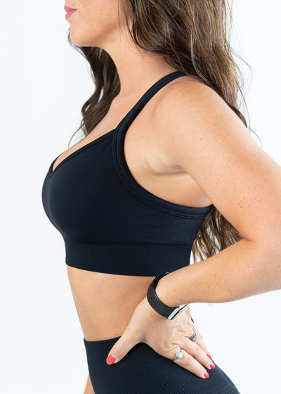 Seamless Sports Bra | Black