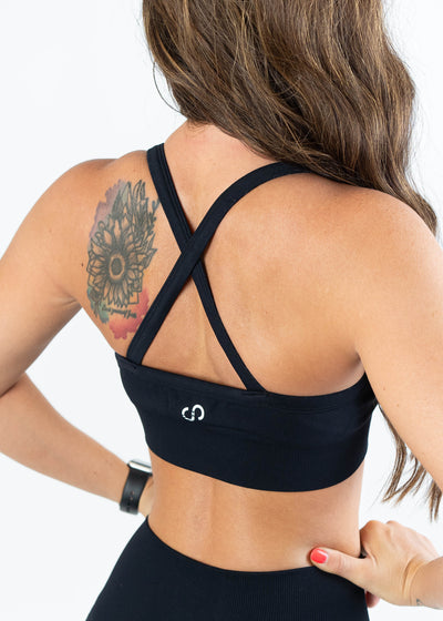 Seamless Sports Bra | Black