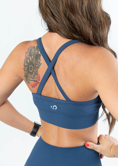 Seamless Sports Bra | Deep Blue