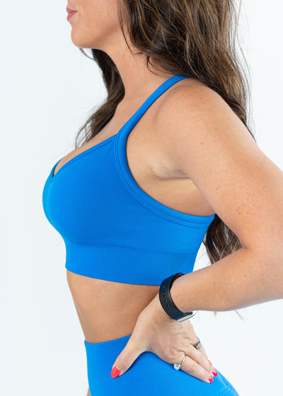 Seamless Sports Bra |Electric Blue