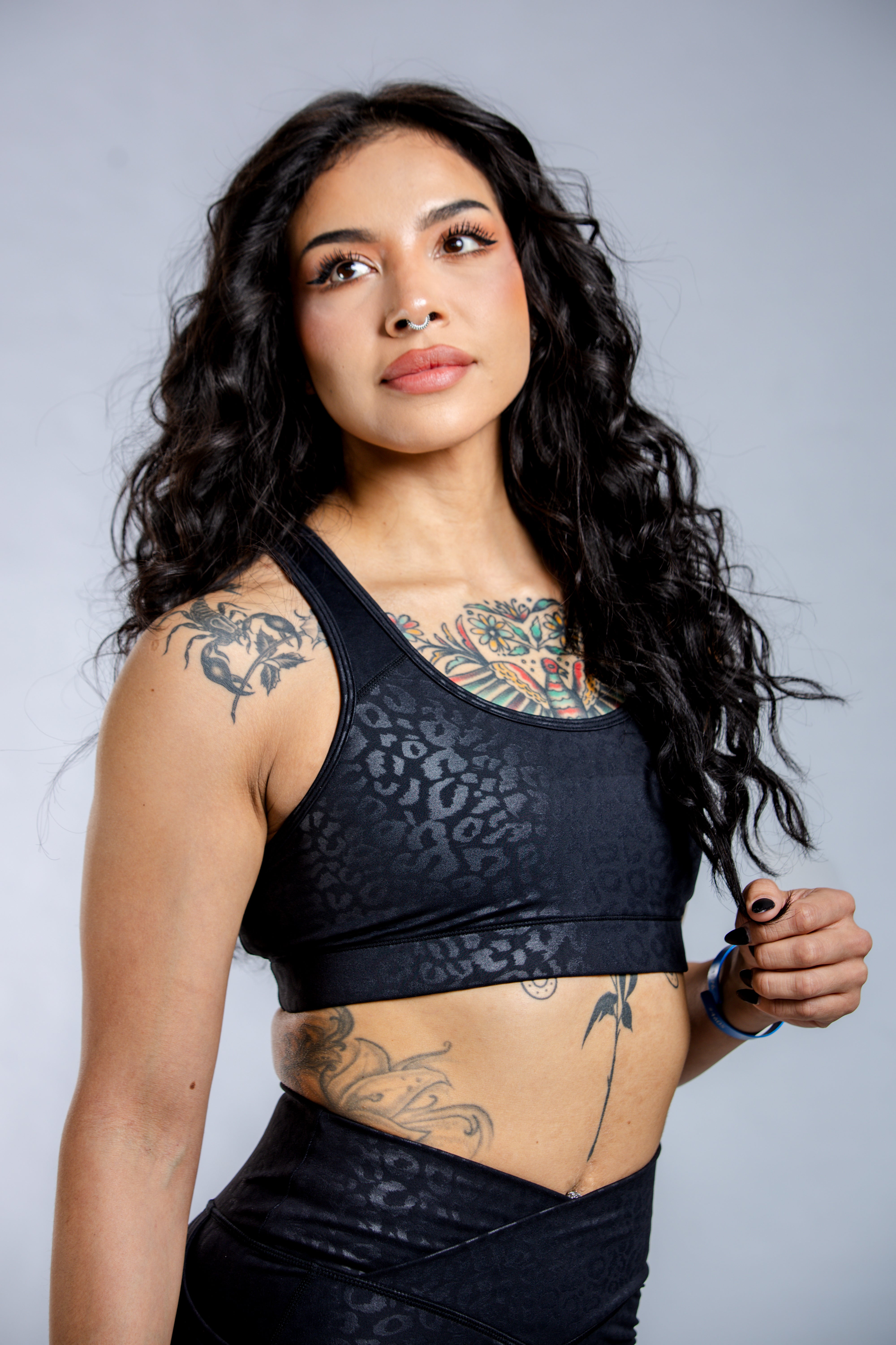 Empowered Sports Bra | Black Leopard