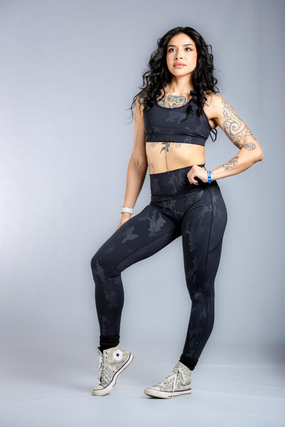 Empowered Leggings With Pockets | Black Camo