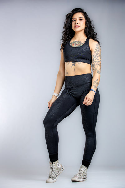 Empowered Leggings With Pockets | Black Snakeskin