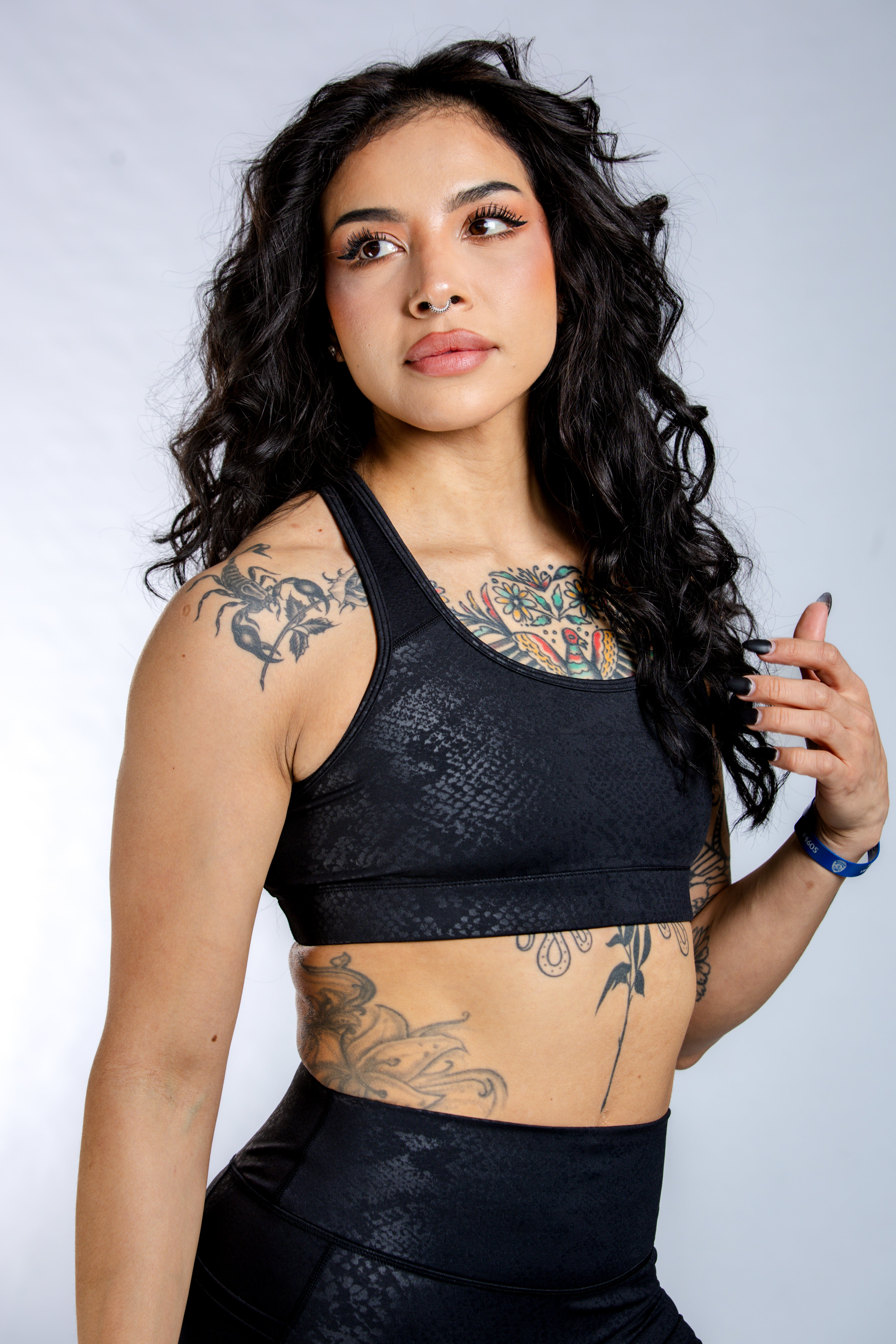 Empowered Sports Bra | Black Snakeskin