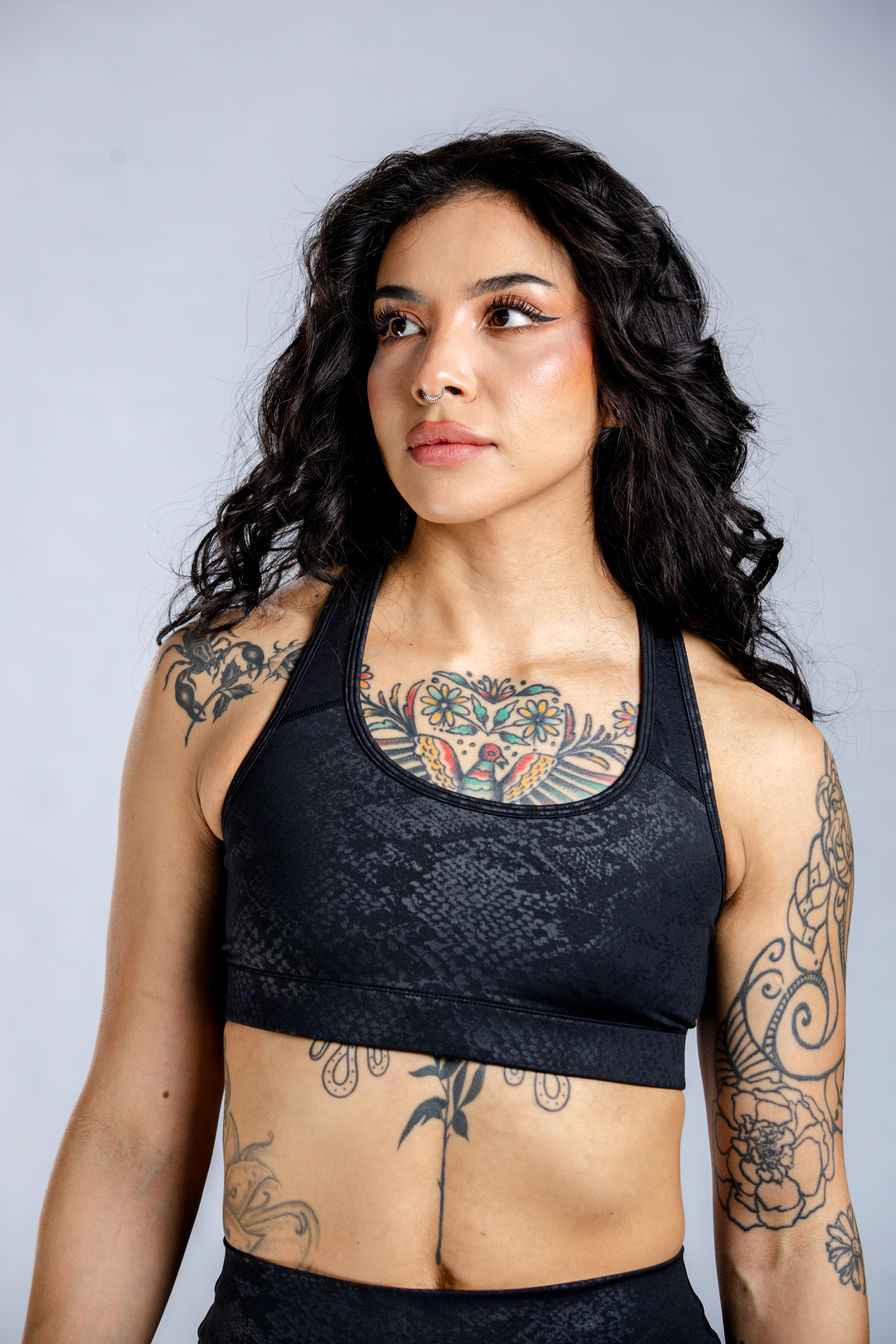 Empowered Sports Bra | Black Snakeskin