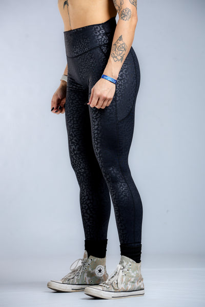 Empowered Leggings With Pockets | Black Leopard