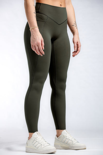 NKD Leggings With Pockets Mid Waist | OD Green