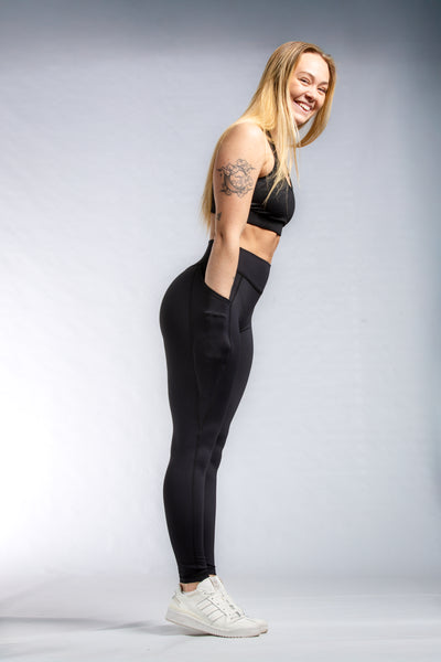 Executive Leggings With Pockets & Scrunch | Black