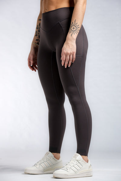 NKD Leggings With Pockets Mid Waist | Gunmetal Grey