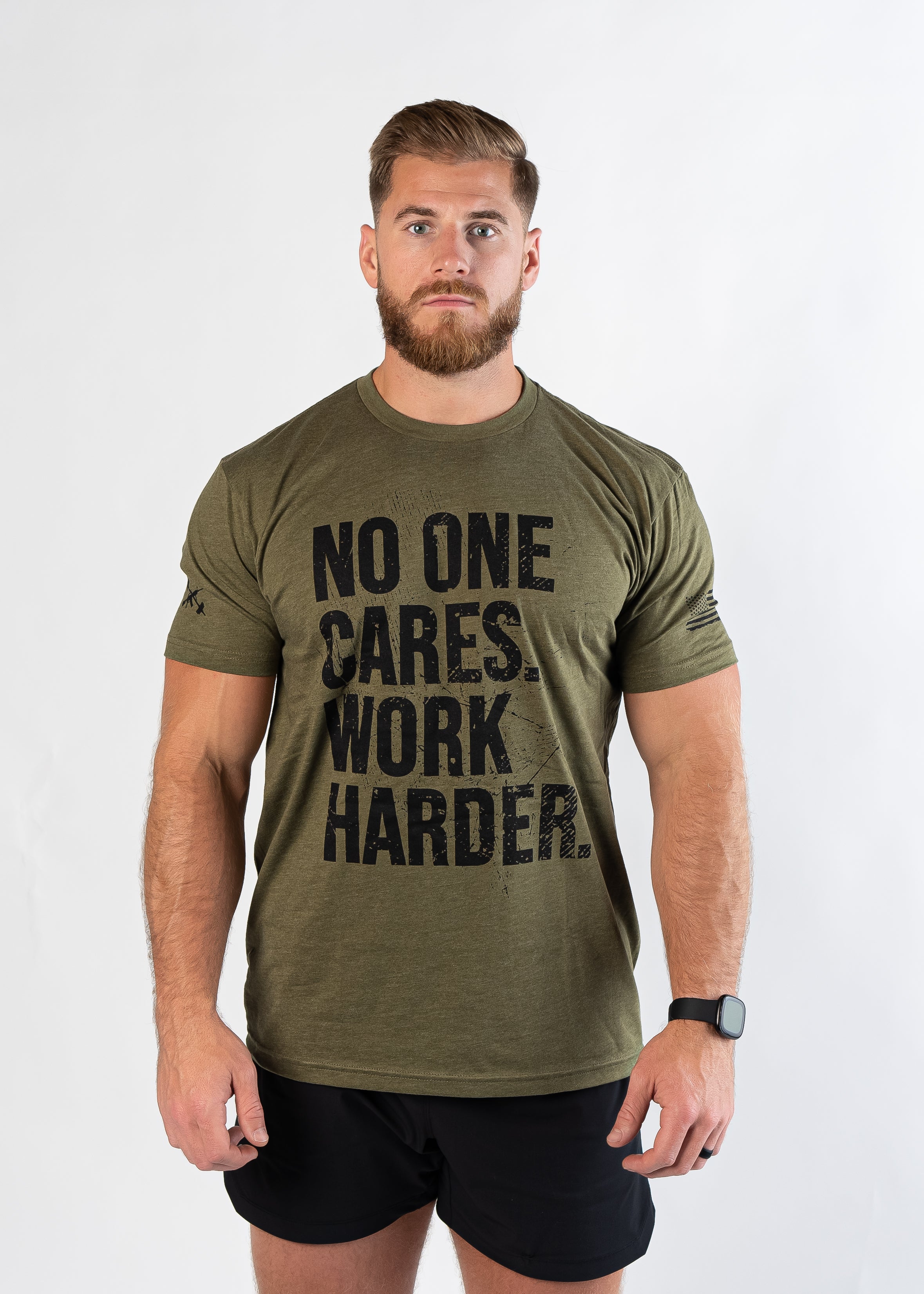 Men's T-Shirt | No One Cares | OD Green