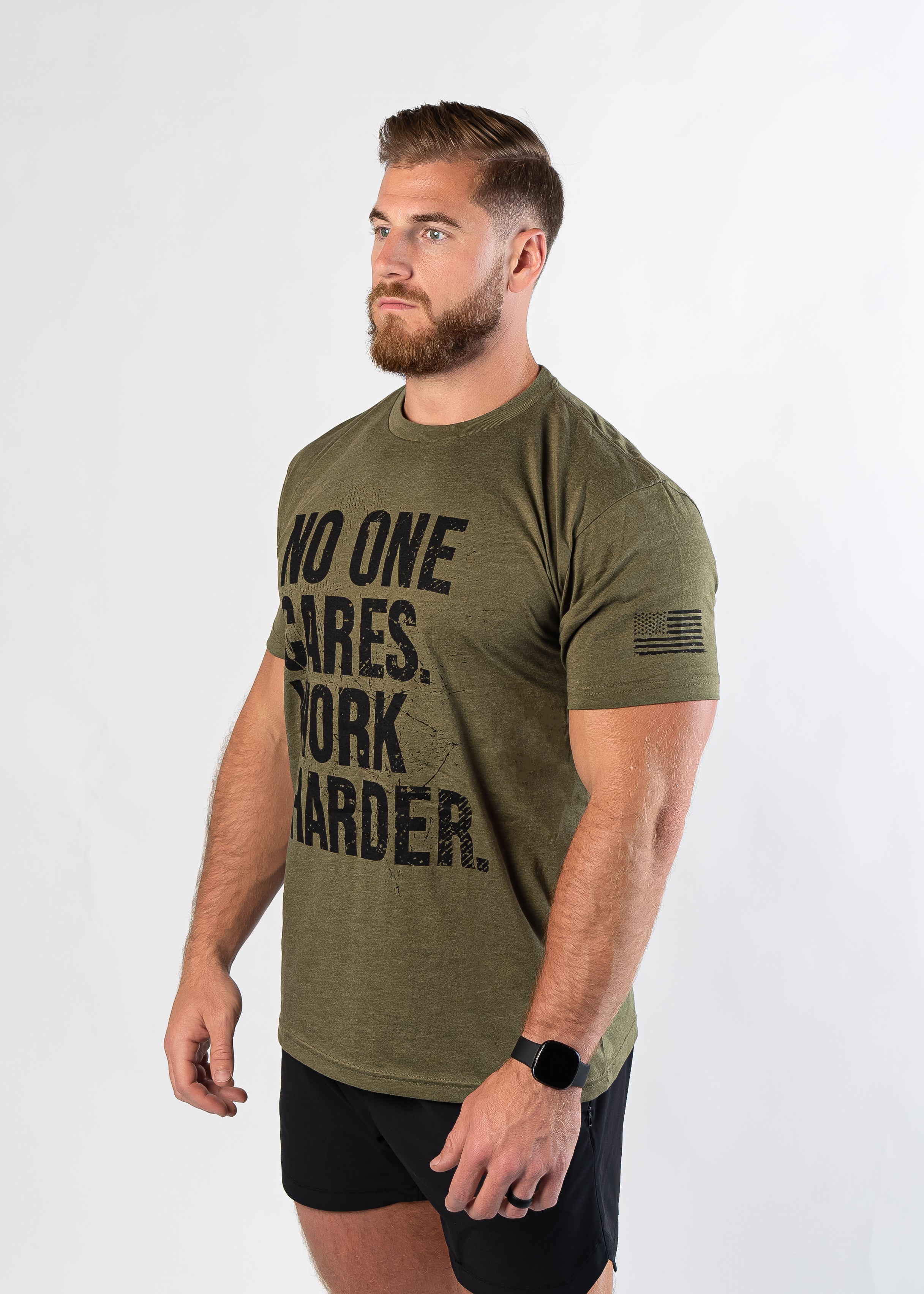 Men's T-Shirt | No One Cares | OD Green