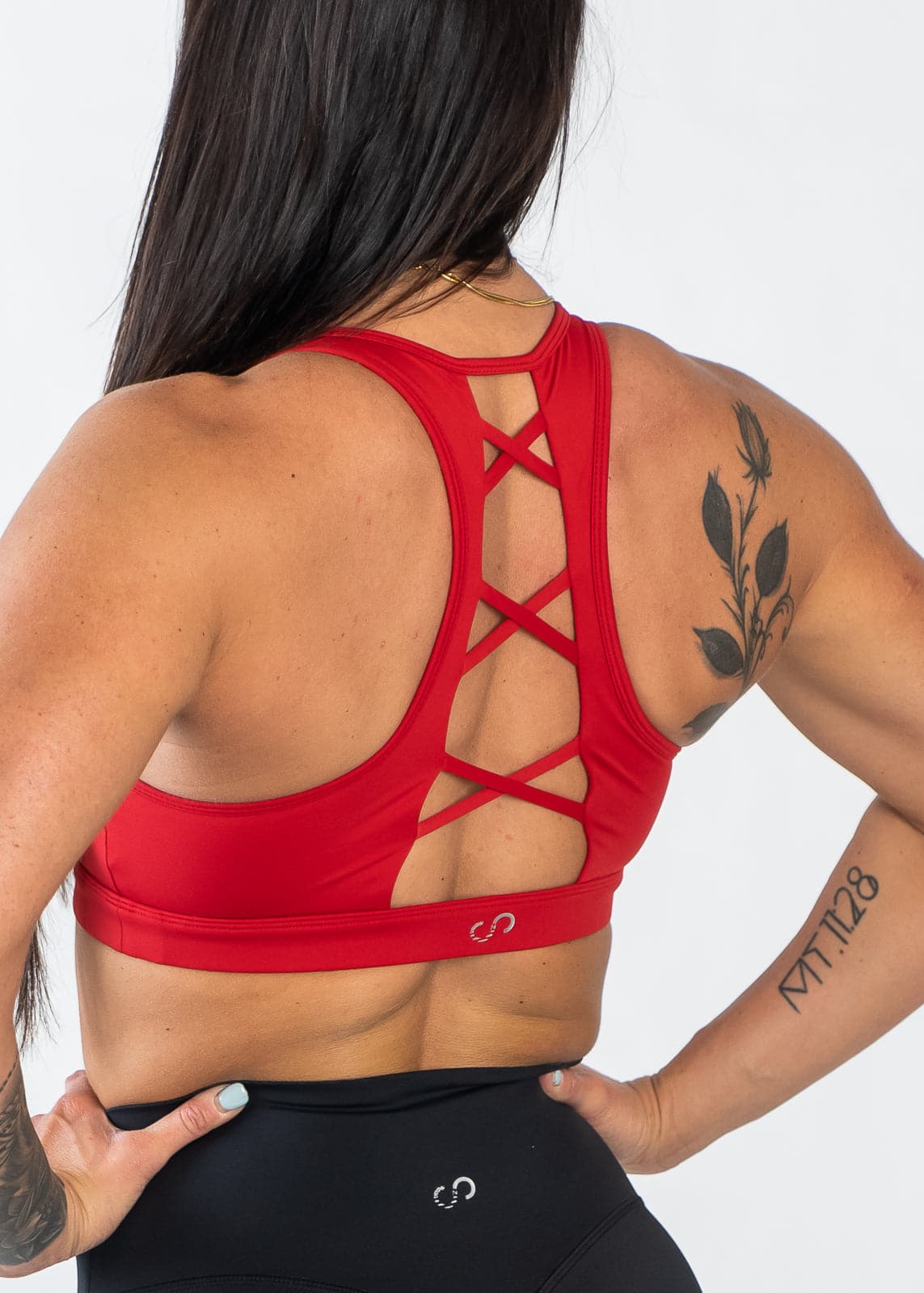 Lace back shop sports bra